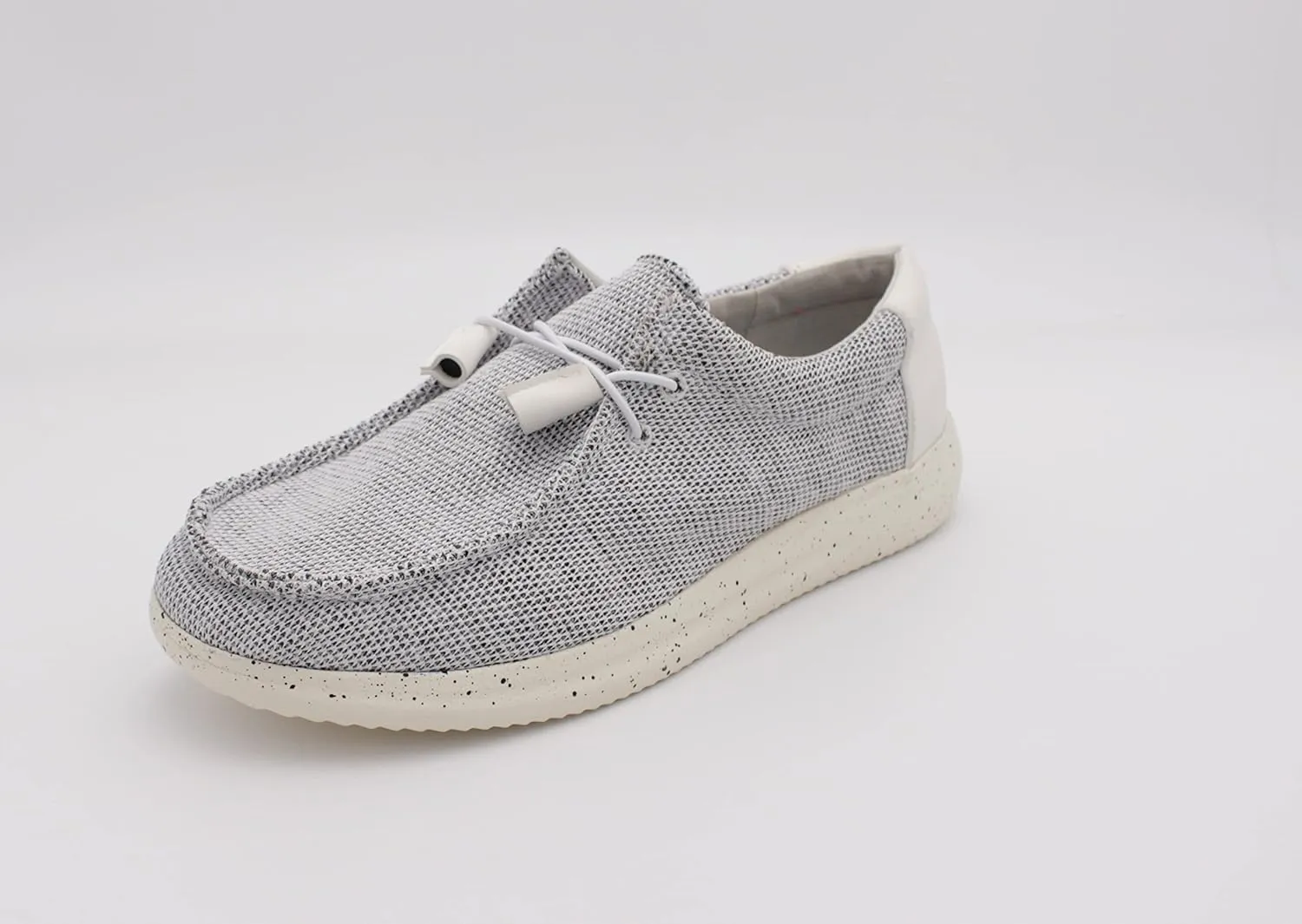 Town Forst Mens Hola Knit Upper Fashion Slip On Loafers White Mesh