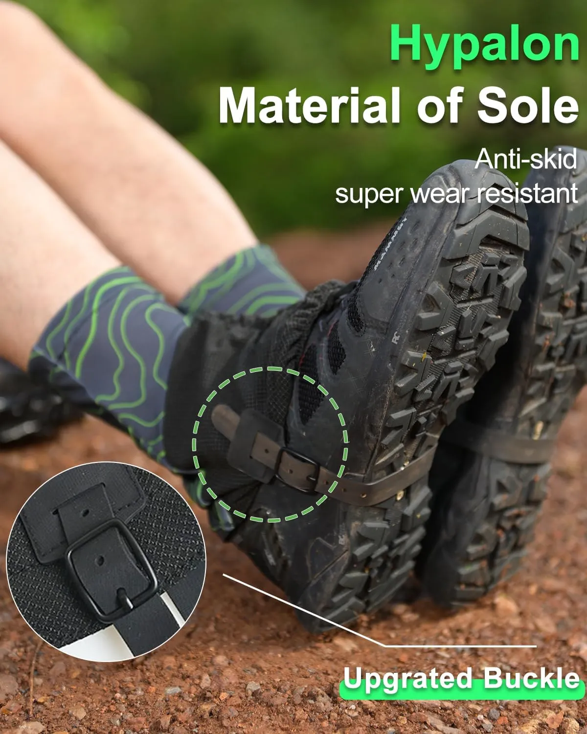 Trail Gaiters, Waterproof Low Shoe Protectors, Adjustable Boots Protectors for Hiking & Running - Prevents Debris in Shoes