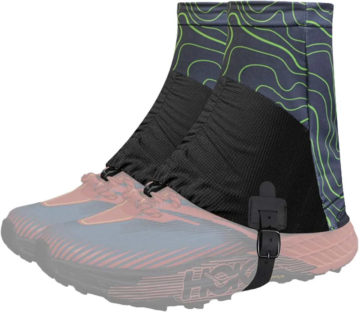 Trail Gaiters, Waterproof Low Shoe Protectors, Adjustable Boots Protectors for Hiking & Running - Prevents Debris in Shoes
