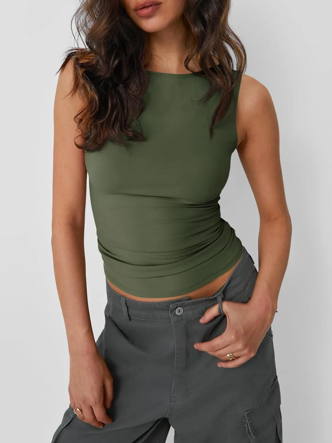 Trendy Queen Women Going Out Summer Tank Tops Spring Casual Basic Cute 2025 Sleeveless Shirt Vacation Fashion Outfit Clothes