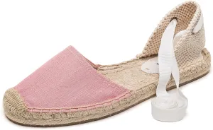 U-lite Women's Espadrille FLat Sandals Closed Toe Ankle Wrap,Classic Lace Up Summer Dressy Flat Shoes