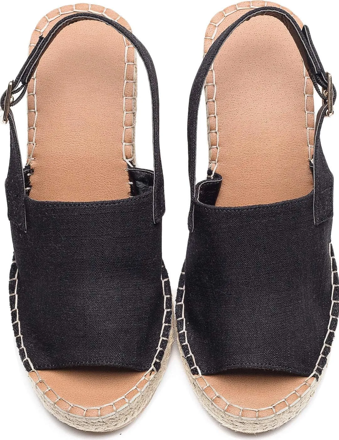 U-lite Women's Ladies Fashion Casual Peep Toe Espadrille Wedges Sandals Ankle Buckle High Platform Roman Shoes