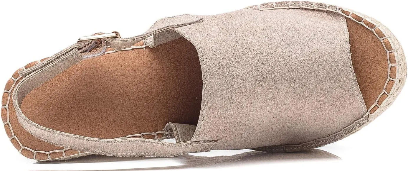U-lite Women's Ladies Fashion Casual Peep Toe Espadrille Wedges Sandals Ankle Buckle High Platform Roman Shoes