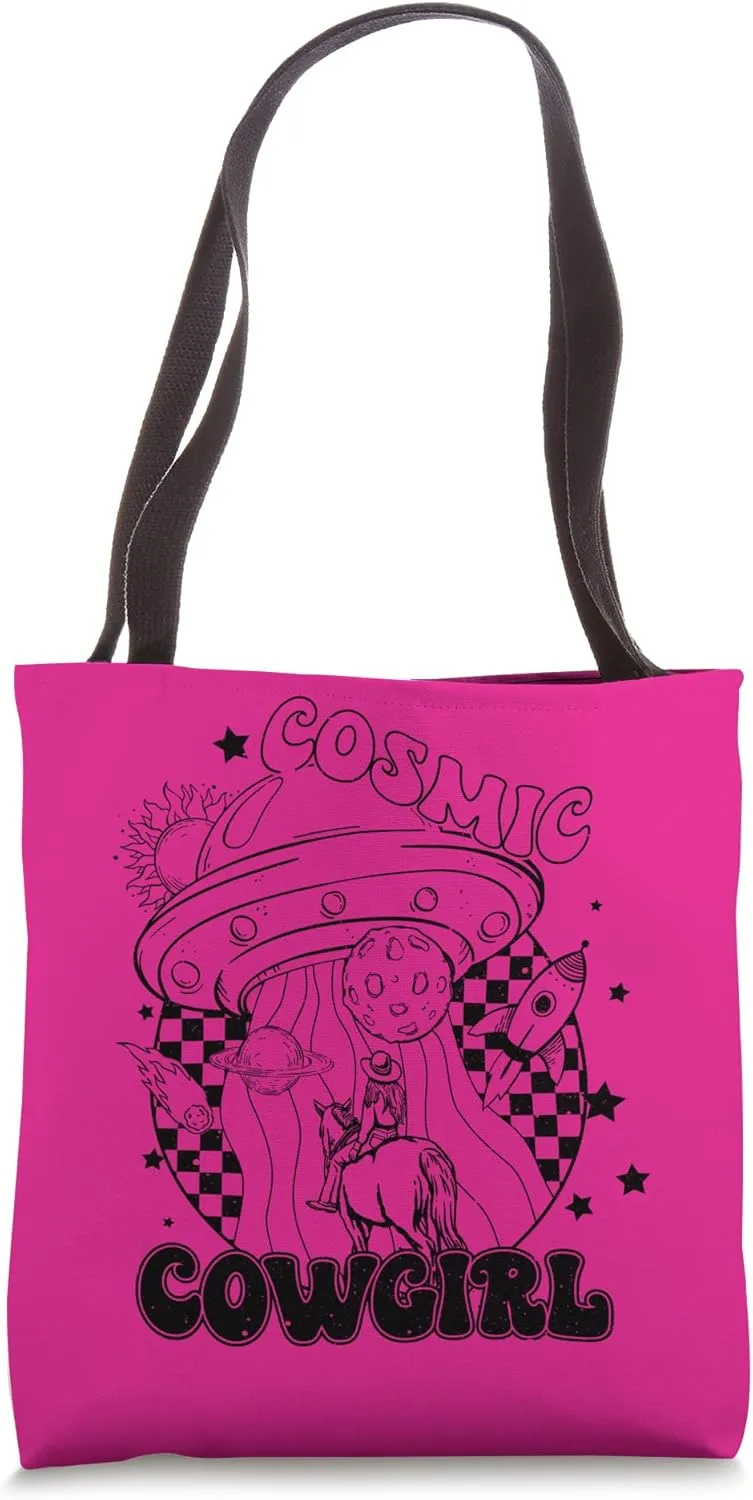 UFO Cowgirls Retro Western Cosmos Rancher Tote Bag