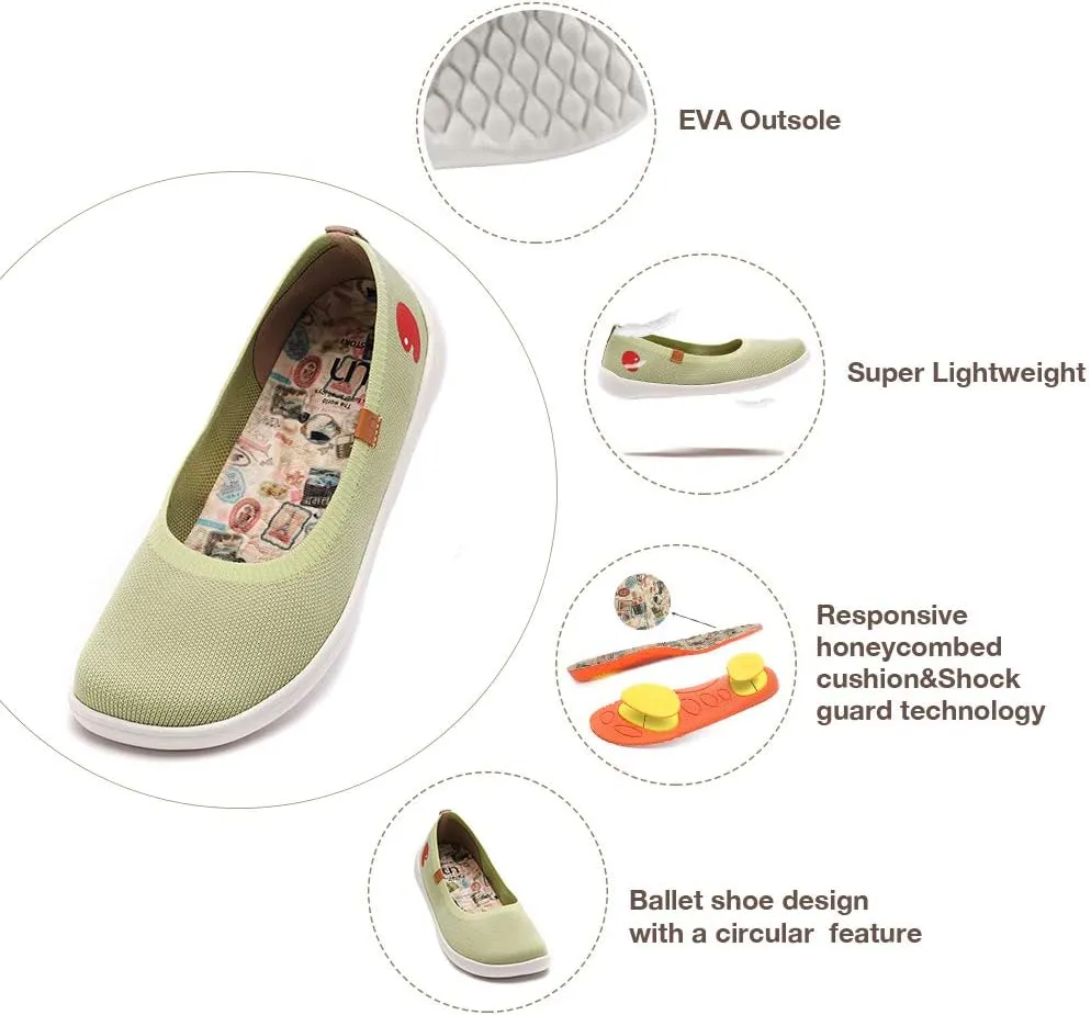 UIN Ballet Flats Shoes for Women Art Printed Wide Toe Casual Breathable Lightweight Slip On Women Loafers