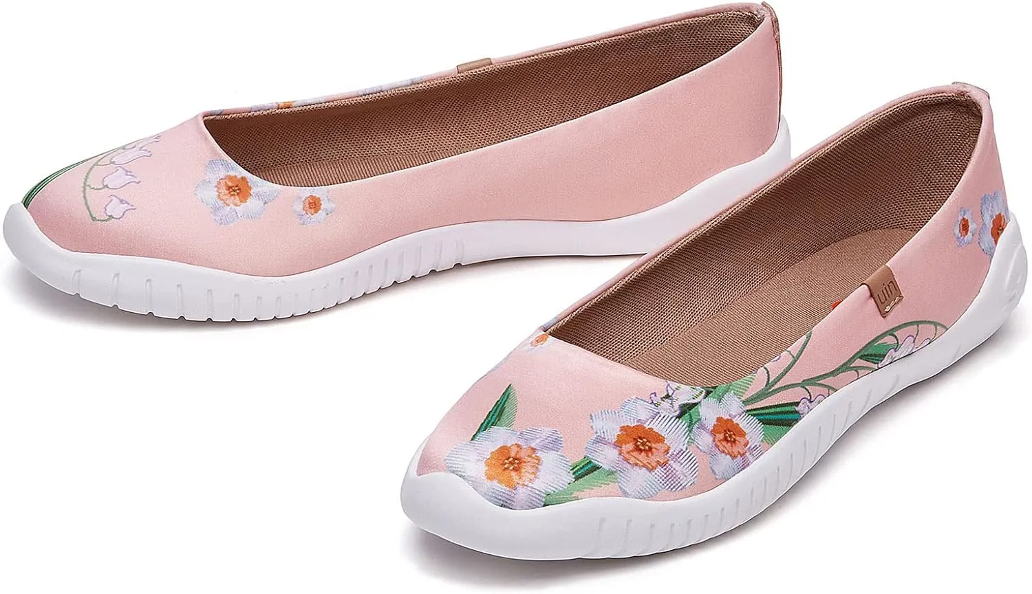 UIN Ballet Flats Shoes for Women Art Printed Wide Toe Casual Breathable Lightweight Slip On Women Loafers
