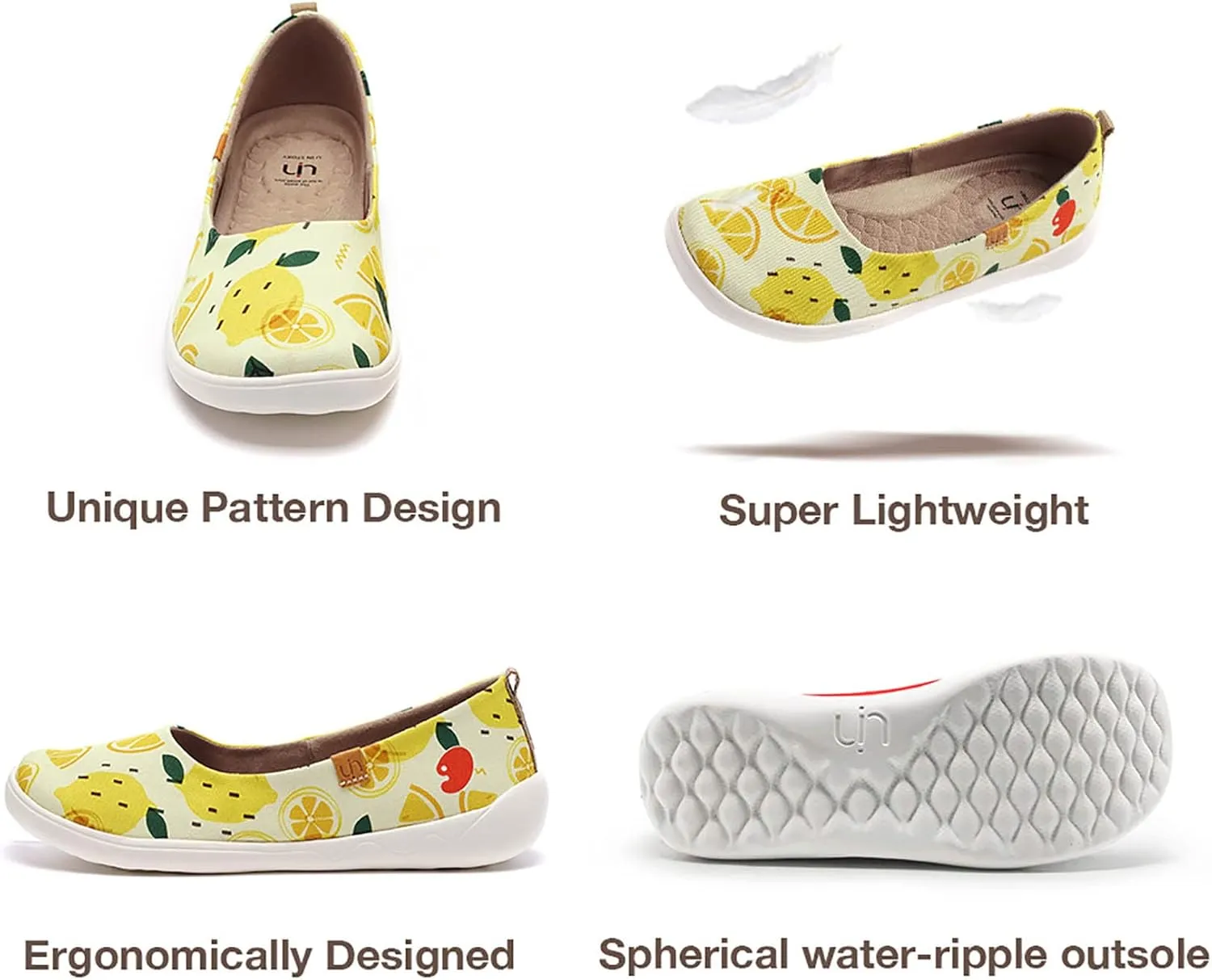 UIN Ballet Flats Shoes for Women Art Printed Wide Toe Casual Breathable Lightweight Slip On Women Loafers