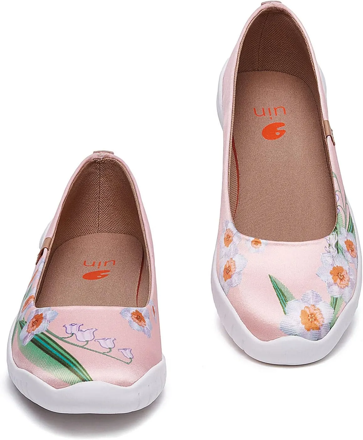 UIN Ballet Flats Shoes for Women Art Printed Wide Toe Casual Breathable Lightweight Slip On Women Loafers