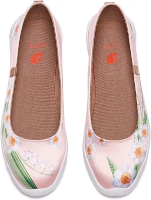 UIN Ballet Flats Shoes for Women Art Printed Wide Toe Casual Breathable Lightweight Slip On Women Loafers