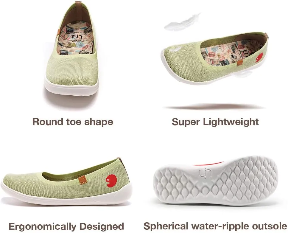 UIN Ballet Flats Shoes for Women Art Printed Wide Toe Casual Breathable Lightweight Slip On Women Loafers