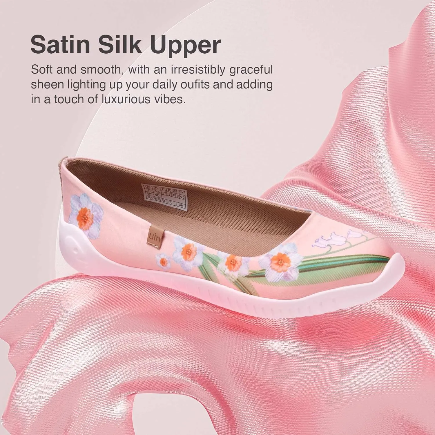 UIN Ballet Flats Shoes for Women Art Printed Wide Toe Casual Breathable Lightweight Slip On Women Loafers