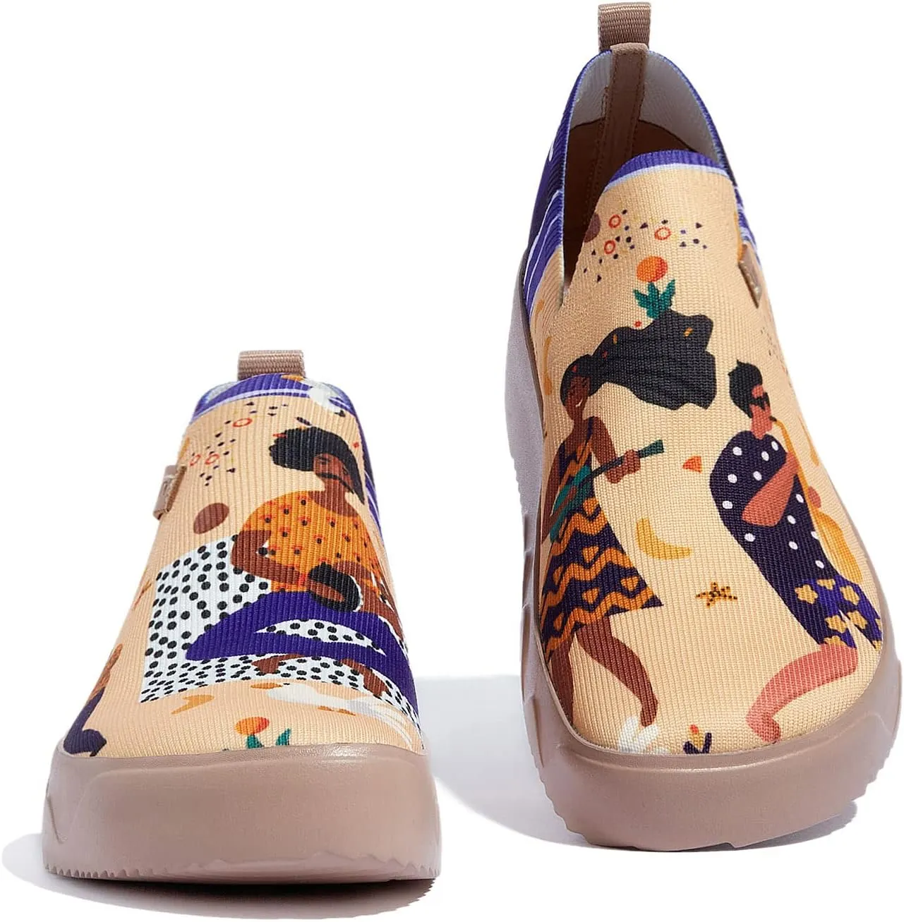 UIN Women's Art Painted Travel Shoes Slip On Casual Loafers Lightweight Comfort Fashion Sneaker Fuerteventura
