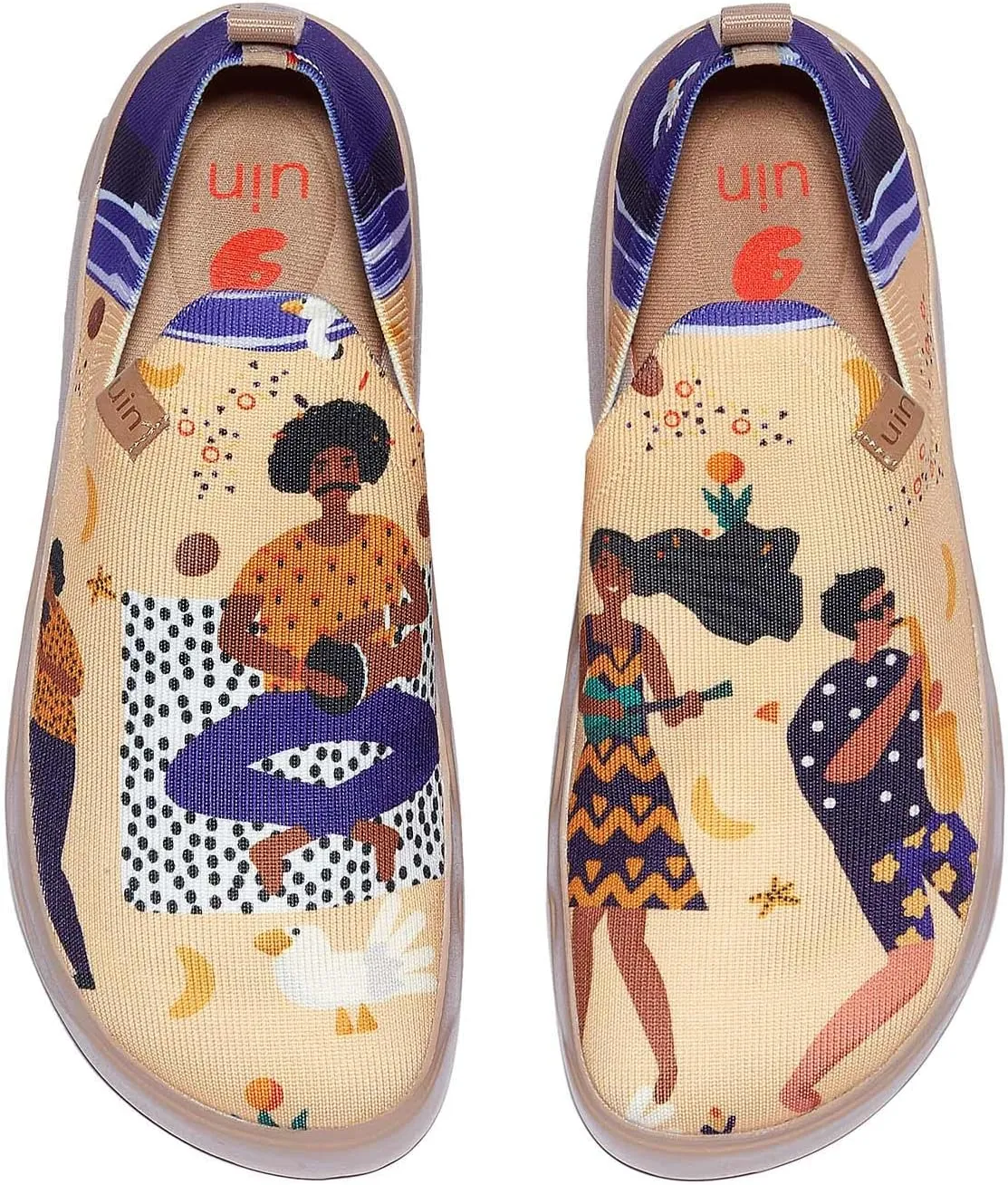 UIN Women's Art Painted Travel Shoes Slip On Casual Loafers Lightweight Comfort Fashion Sneaker Fuerteventura