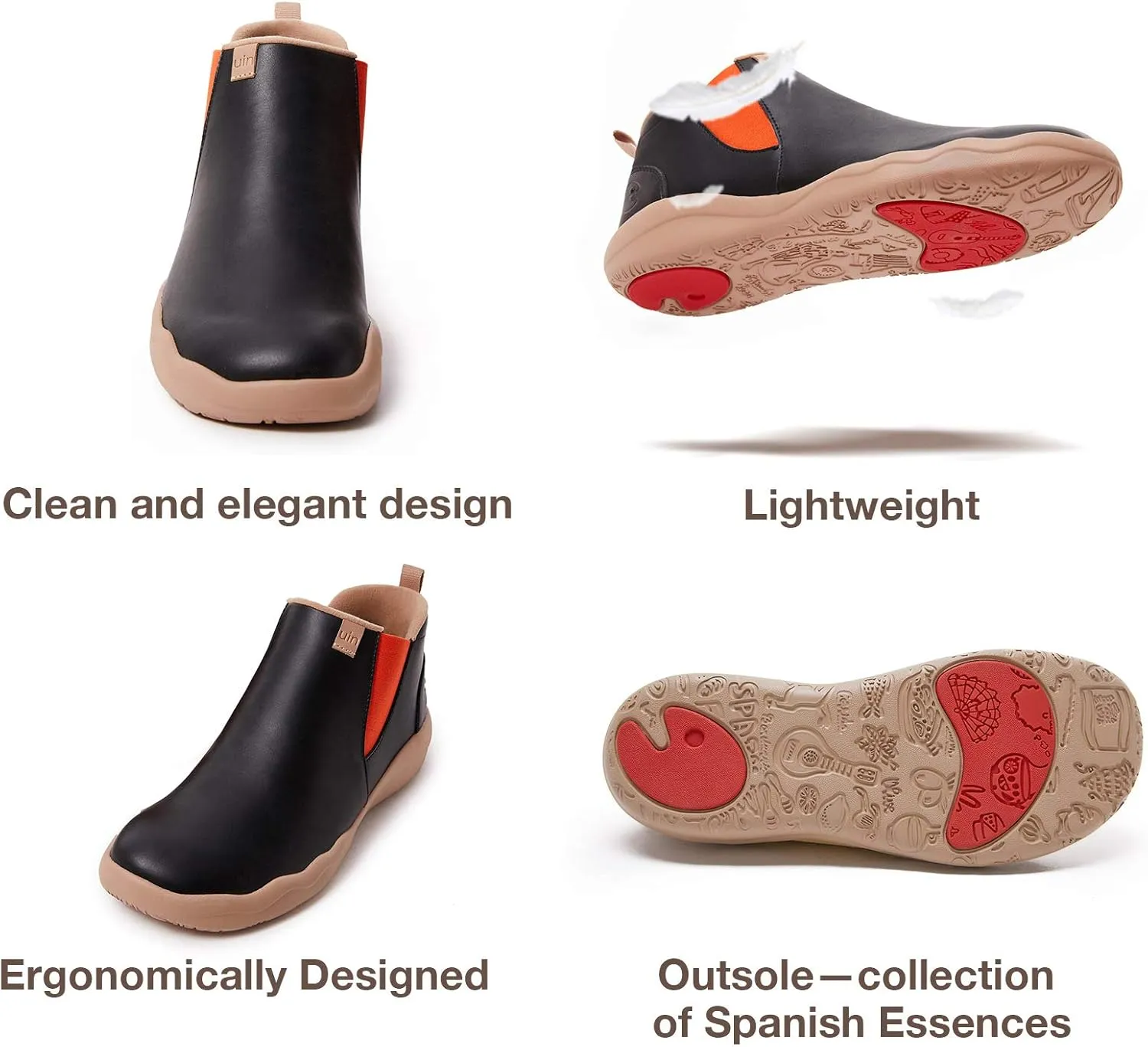 UIN Women's High Top Ankle Fashion Boots Casual Comfort Walking Shoes