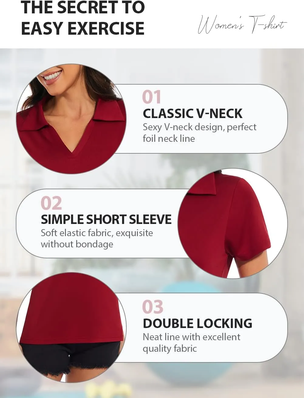 Ullnoy Women's Dry-fit Golf Polo Shirts Short Sleeve Shirts for Women V Neck Moisture Wicking Sports Tops Collar 1-3 Pack