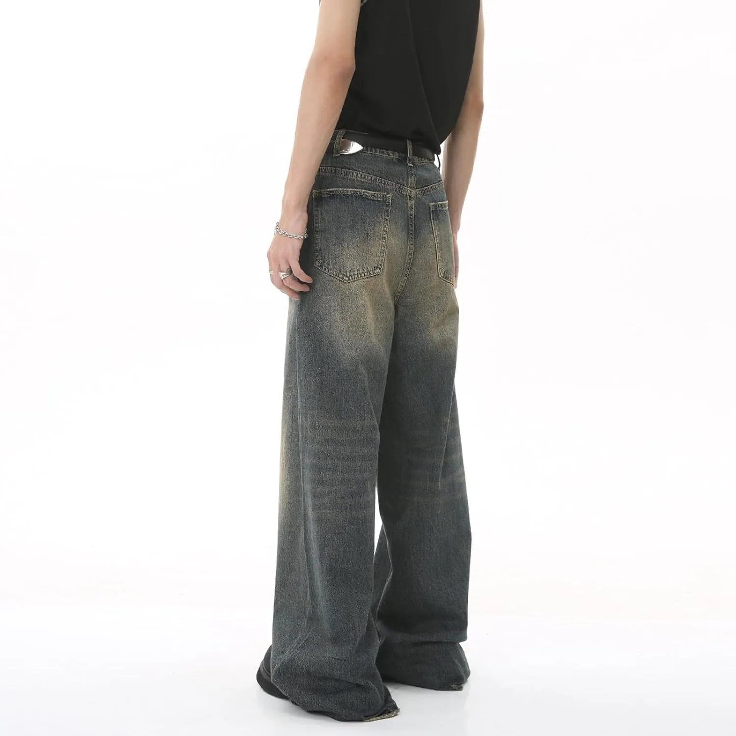 Unisex Y2K Baggy Jeans Hip Hop Skater Jeans Vintage Dance Skateboard Pants Loose Fit Denim Jeans