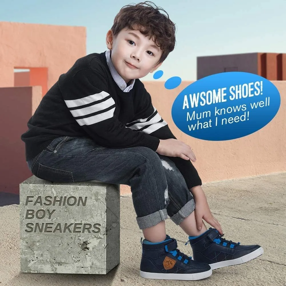 UOVO Kids Boys Shoes Water Resistant Boots Non-Slip Mid-Top Skateboarding Childern Athletic (Little/Big Kids)