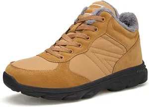 UPSOLO Mens Winter Trekking Snow Boots Water Resistant Shoes Anti-Slip Fully Fur Lined Casual Lightweight Hiking Boot