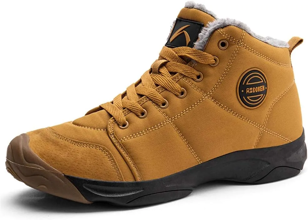 UPSOLO Mens Winter Trekking Snow Boots Water Resistant Shoes Anti-Slip Fully Fur Lined Casual Lightweight Hiking Boot