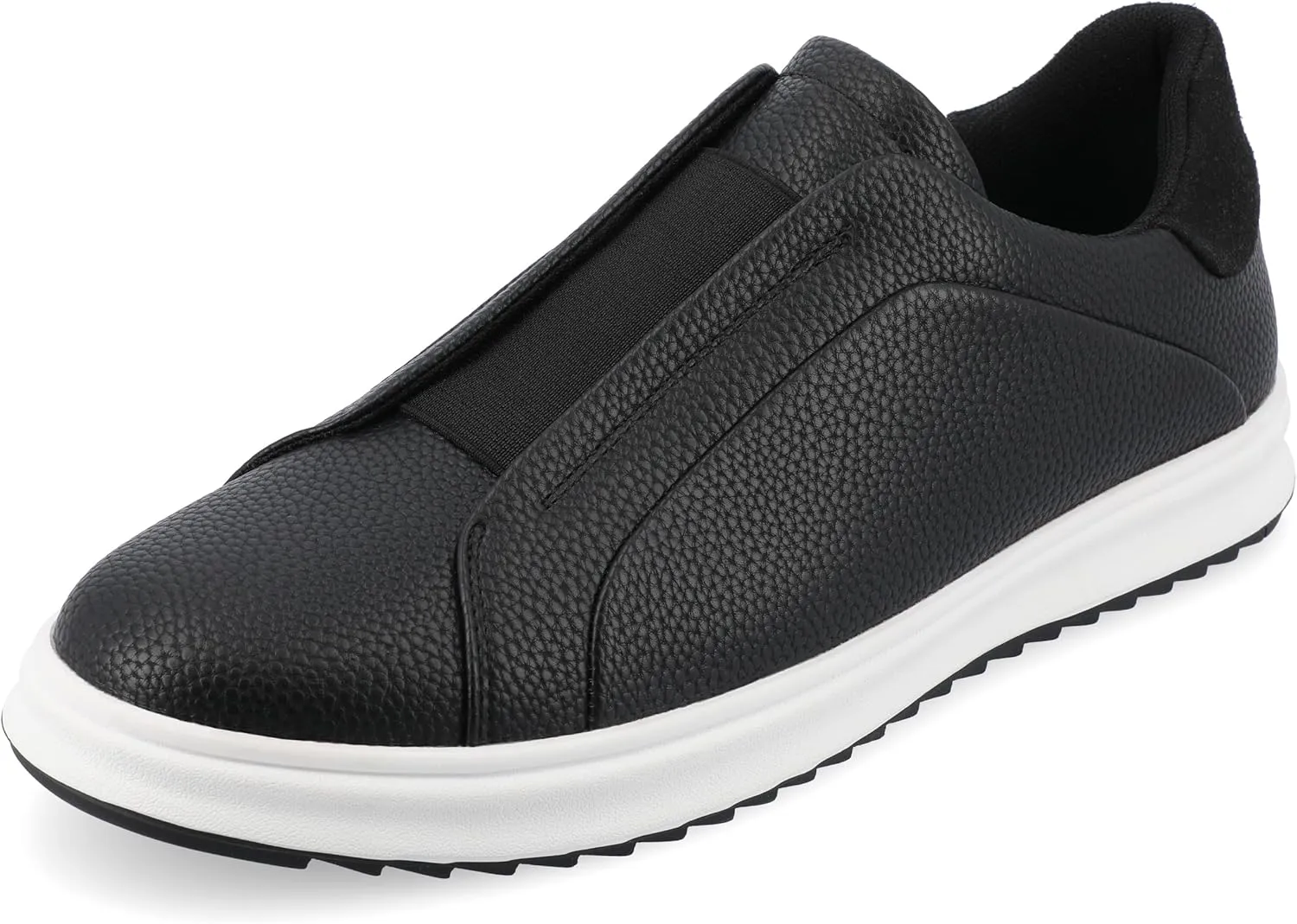 Vance Mens Matteo Slip-on Textured Sneaker Tru Comfort Foam Round Toe Rubber Sole Casual Fashion Shoes Black 10 Medium MENS US