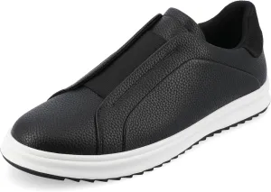 Vance Mens Matteo Slip-on Textured Sneaker Tru Comfort Foam Round Toe Rubber Sole Casual Fashion Shoes Black 10 Medium MENS US