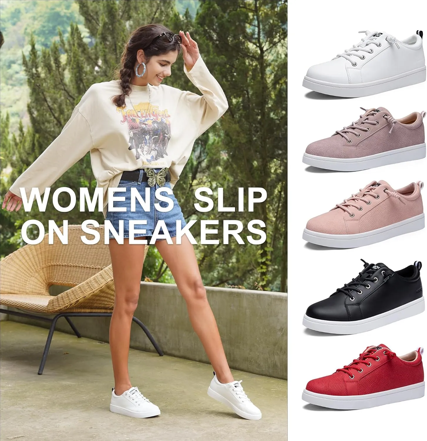 Vepose Women's Walking Casual Sneakers, Dressy Arch Support Comfortable Low Top Tennis Lace up 8003 Shoes