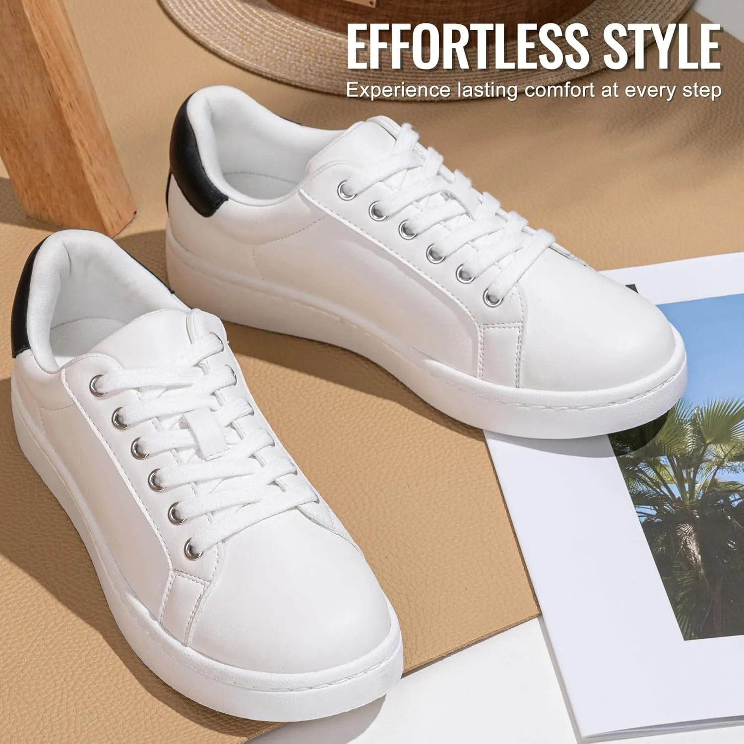 Vepose Women's Walking Casual Sneakers, Dressy Arch Support Comfortable Low Top Tennis Lace up 8003 Shoes