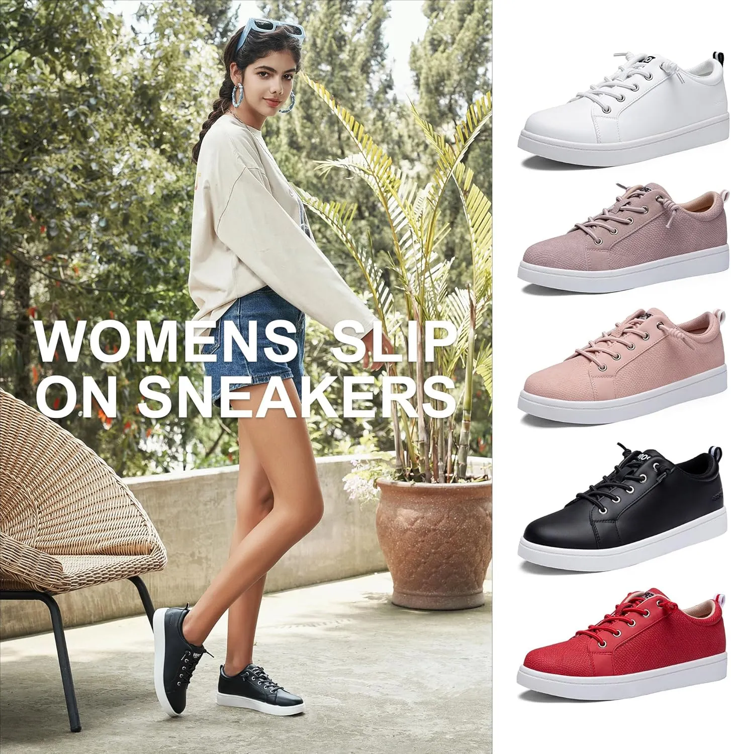 Vepose Women's Walking Casual Sneakers, Dressy Arch Support Comfortable Low Top Tennis Lace up 8003 Shoes