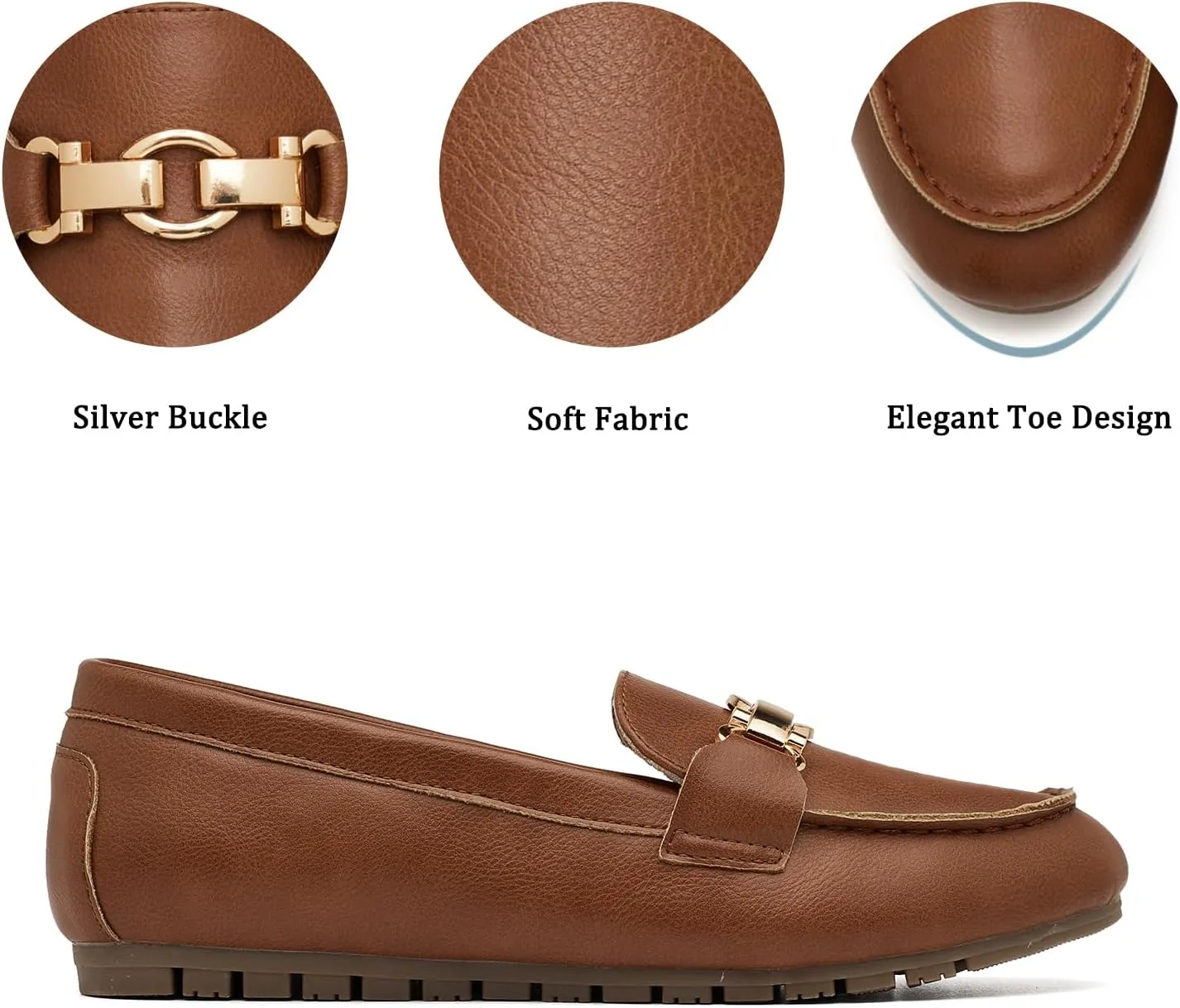 VERDASCO Women's Loafers Comfort Slip-Ons Flat Work Shoes Casual Moccasins Penny Loafers Lady Dress Shoes