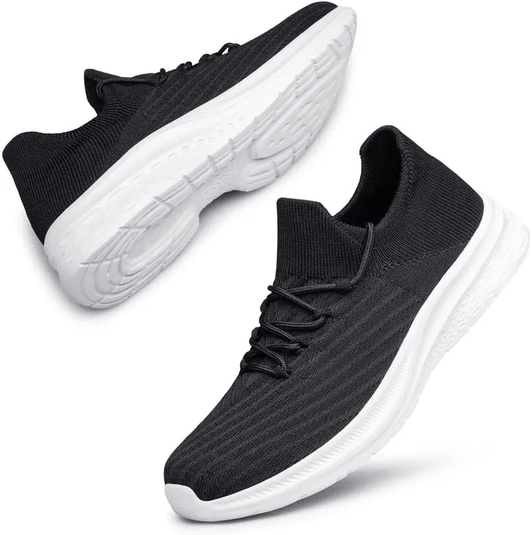 vibdiv Mens Fashion Slip On Walking Shoes - Lightweight Breathable Casual Mesh Non Slip Running Shoes Comfortable Sneakers for Men
