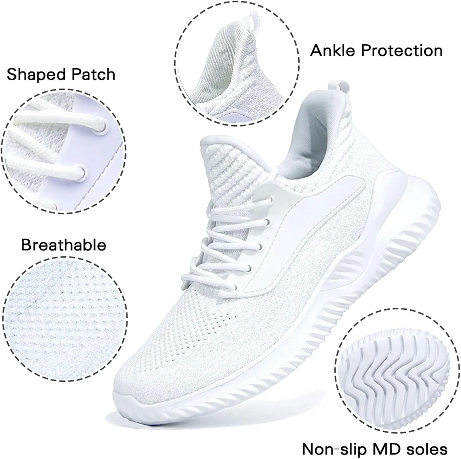 Walking Shoes for Men Sneakers - Slip on Memory Foam Running Tennis Shoes for Athletic Workout Gym Jogging Indoor Outdoor Lightweight Breathable Casual Sneakers