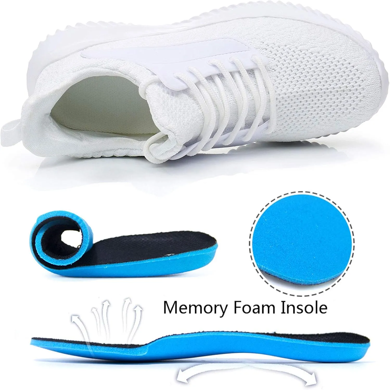 Walking Shoes for Men Sneakers - Slip on Memory Foam Running Tennis Shoes for Athletic Workout Gym Jogging Indoor Outdoor Lightweight Breathable Casual Sneakers