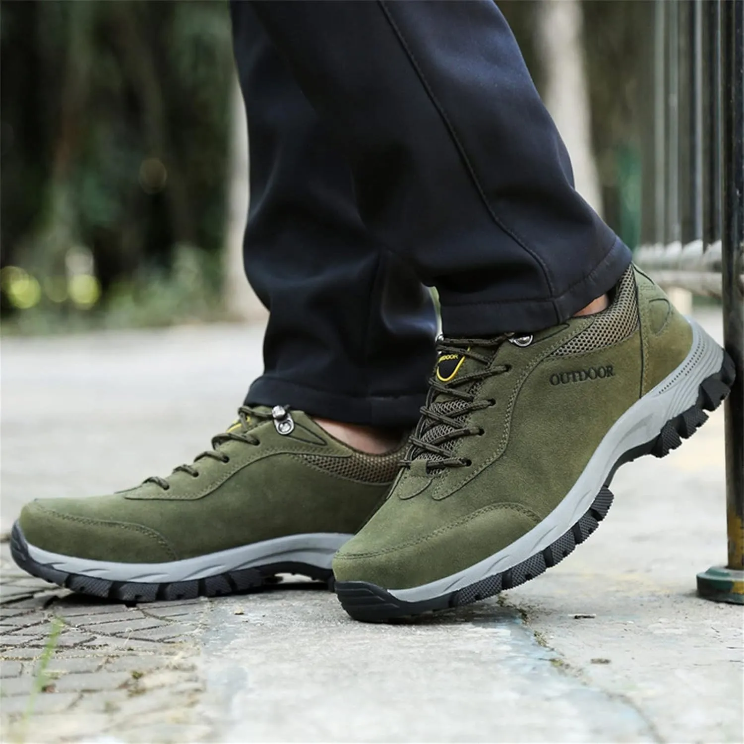 Walking Sneakers Men's Hiking Shoes Non-Slip Trekking Trail Shoes Lightweight Breathable Outdoor Shoes Extra Wide