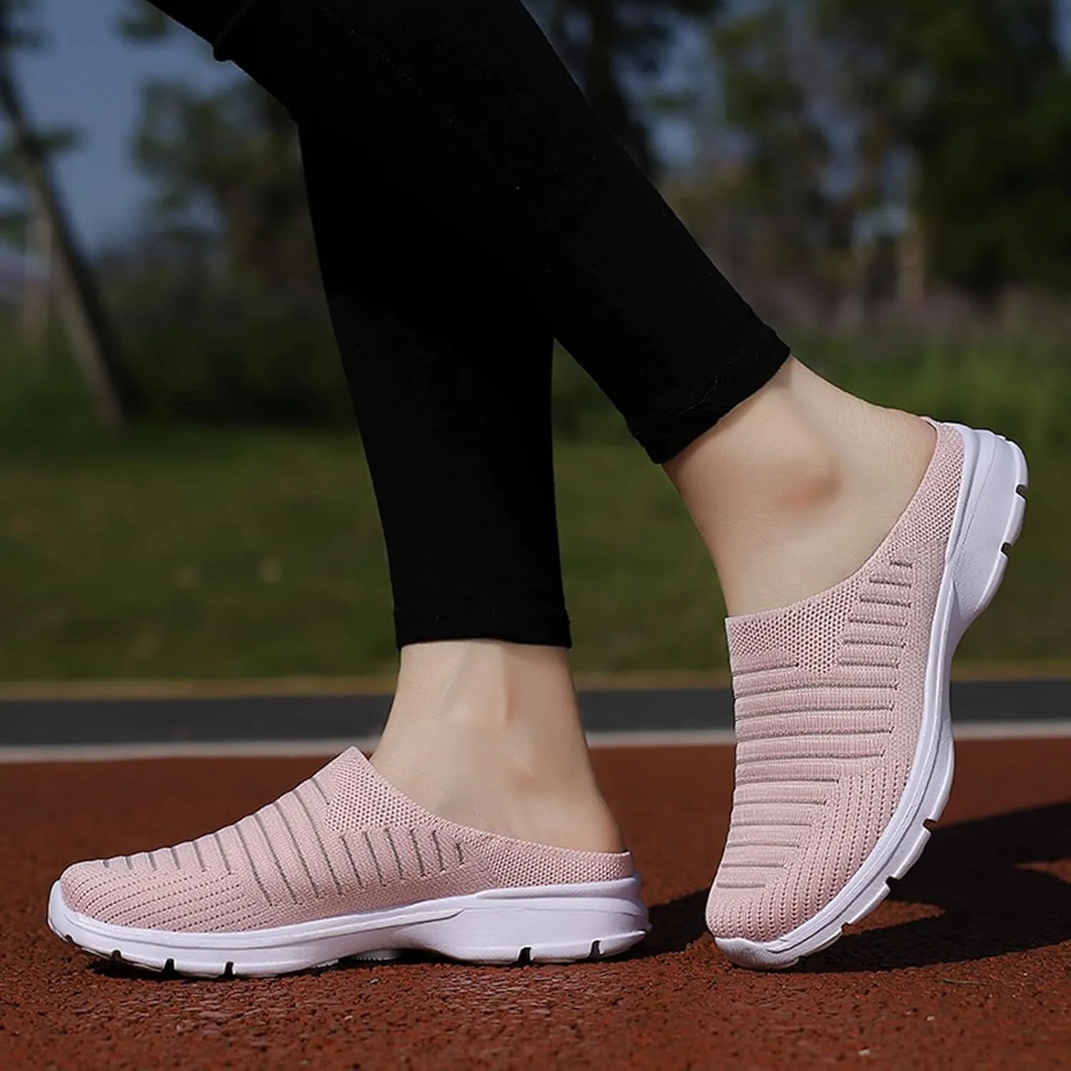 Walking Tennis Shoes for Women Breathable Knitted Mesh Non Slip Sneakers Fashion Couple Matching Walking Shoes