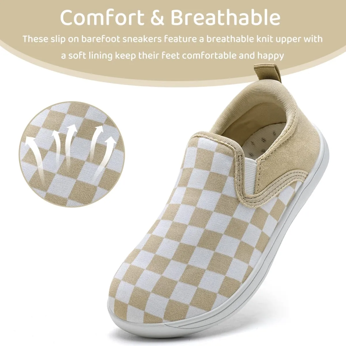 WateLves Toddler Little Kid Wide Barefoot Shoes Boys Girls Minimalist Slip On Sneakers Canvas Walking Shoes Fit Naturally Zero Drop Sole