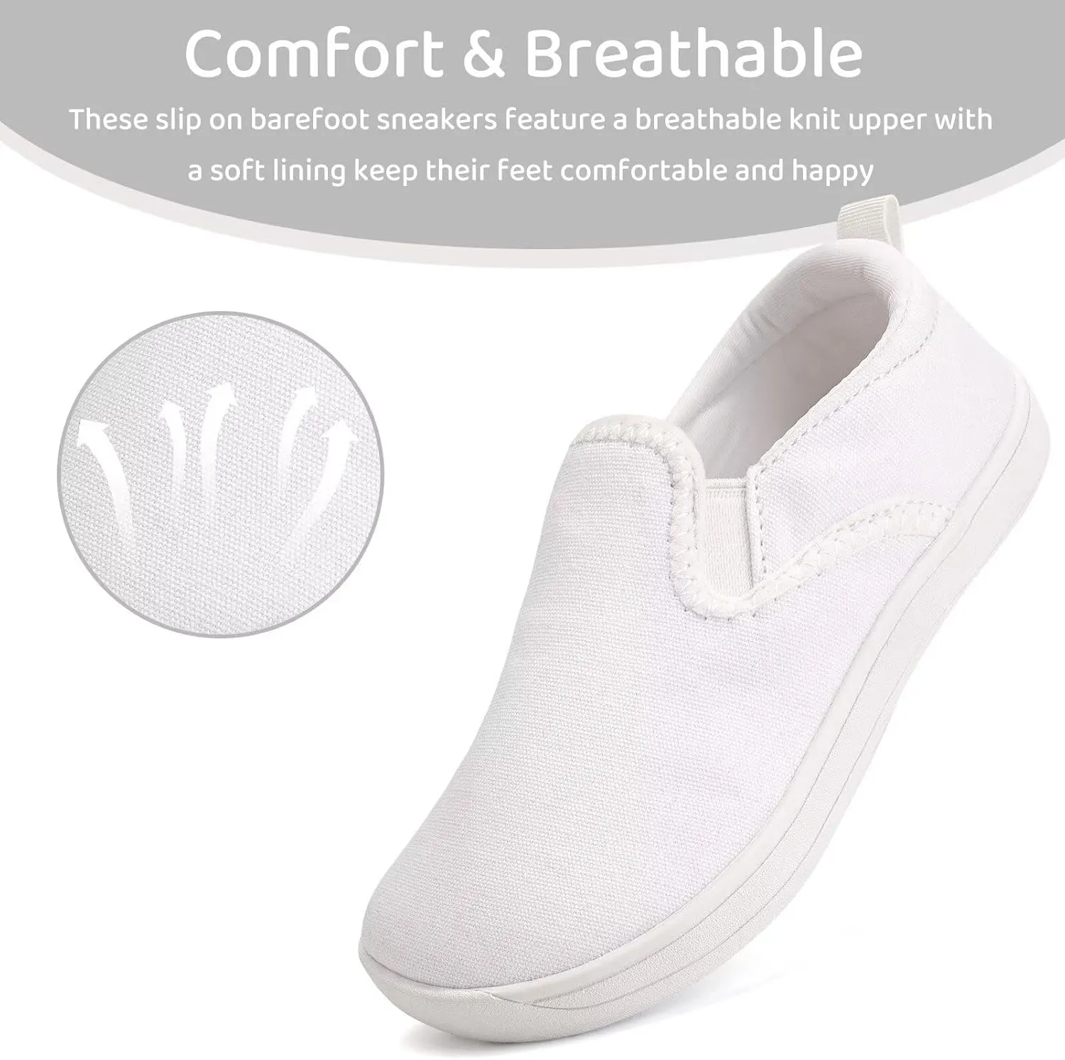WateLves Toddler Little Kid Wide Barefoot Shoes Boys Girls Minimalist Slip On Sneakers Canvas Walking Shoes Fit Naturally Zero Drop Sole