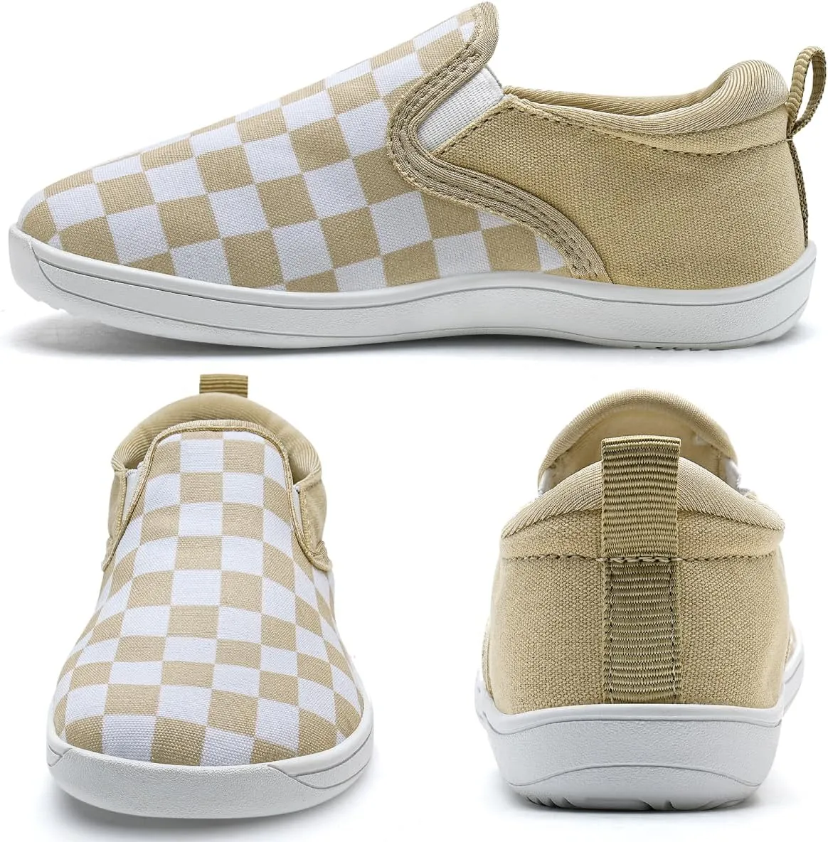 WateLves Toddler Little Kid Wide Barefoot Shoes Boys Girls Minimalist Slip On Sneakers Canvas Walking Shoes Fit Naturally Zero Drop Sole