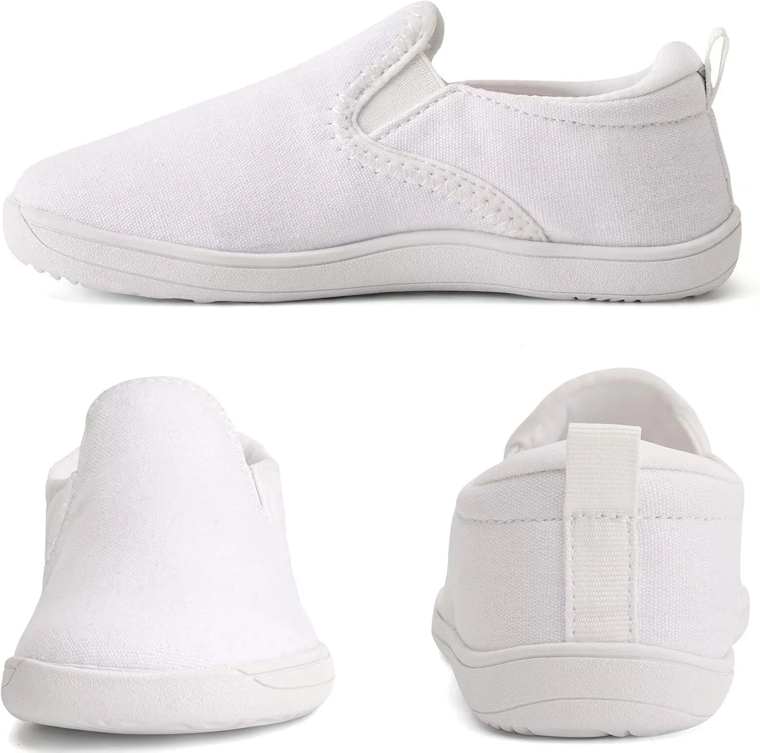 WateLves Toddler Little Kid Wide Barefoot Shoes Boys Girls Minimalist Slip On Sneakers Canvas Walking Shoes Fit Naturally Zero Drop Sole
