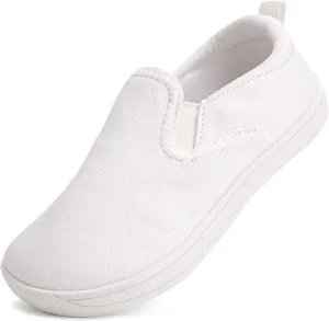 WateLves Toddler Little Kid Wide Barefoot Shoes Boys Girls Minimalist Slip On Sneakers Canvas Walking Shoes Fit Naturally Zero Drop Sole