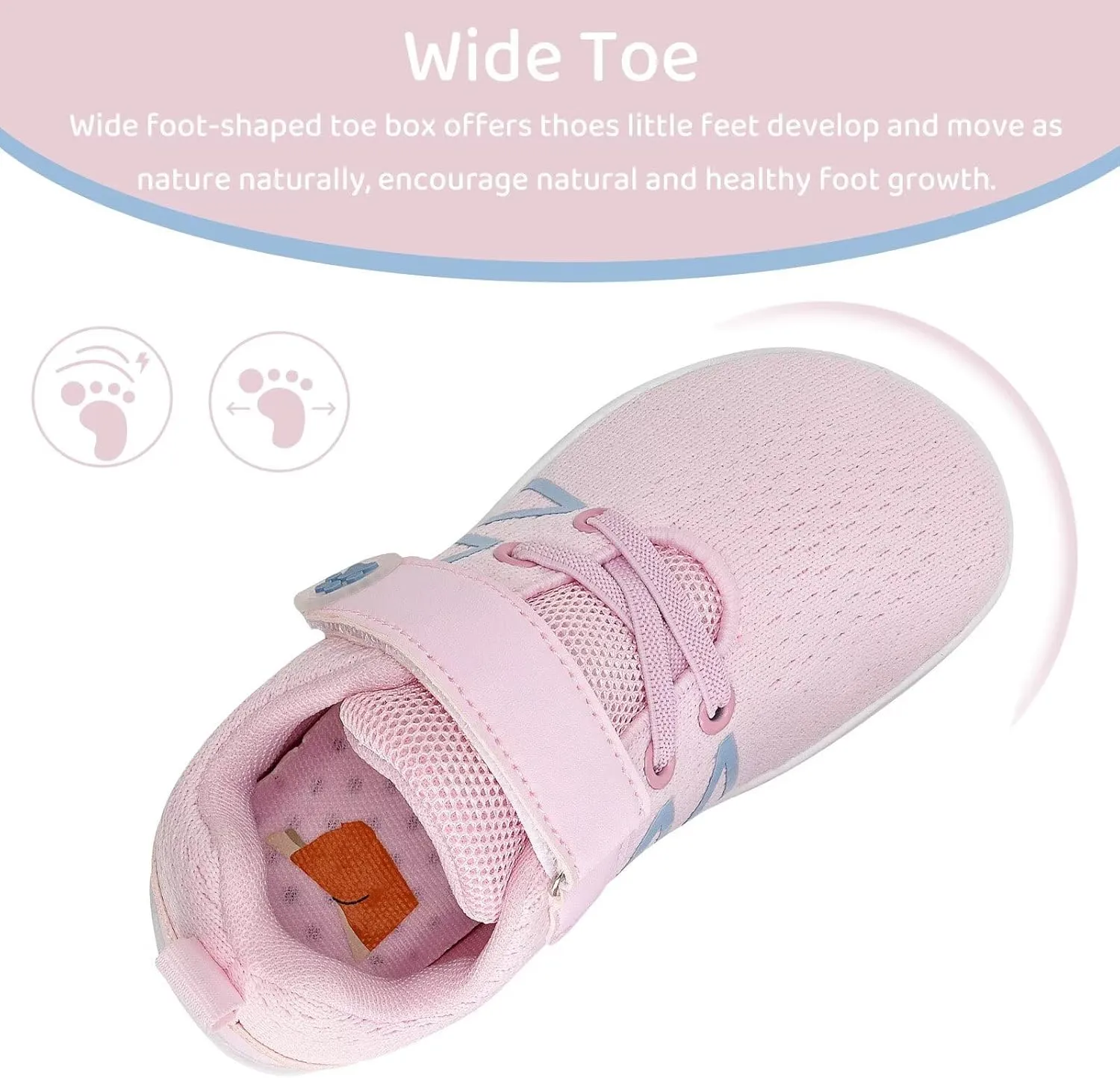 WateLves Toddler Shoes Little Kids Boys Girls Wide Barefoot Shoes Minimalist Walking Sneakers Breathable Lightweight Fit Naturally Zero Drop Sole