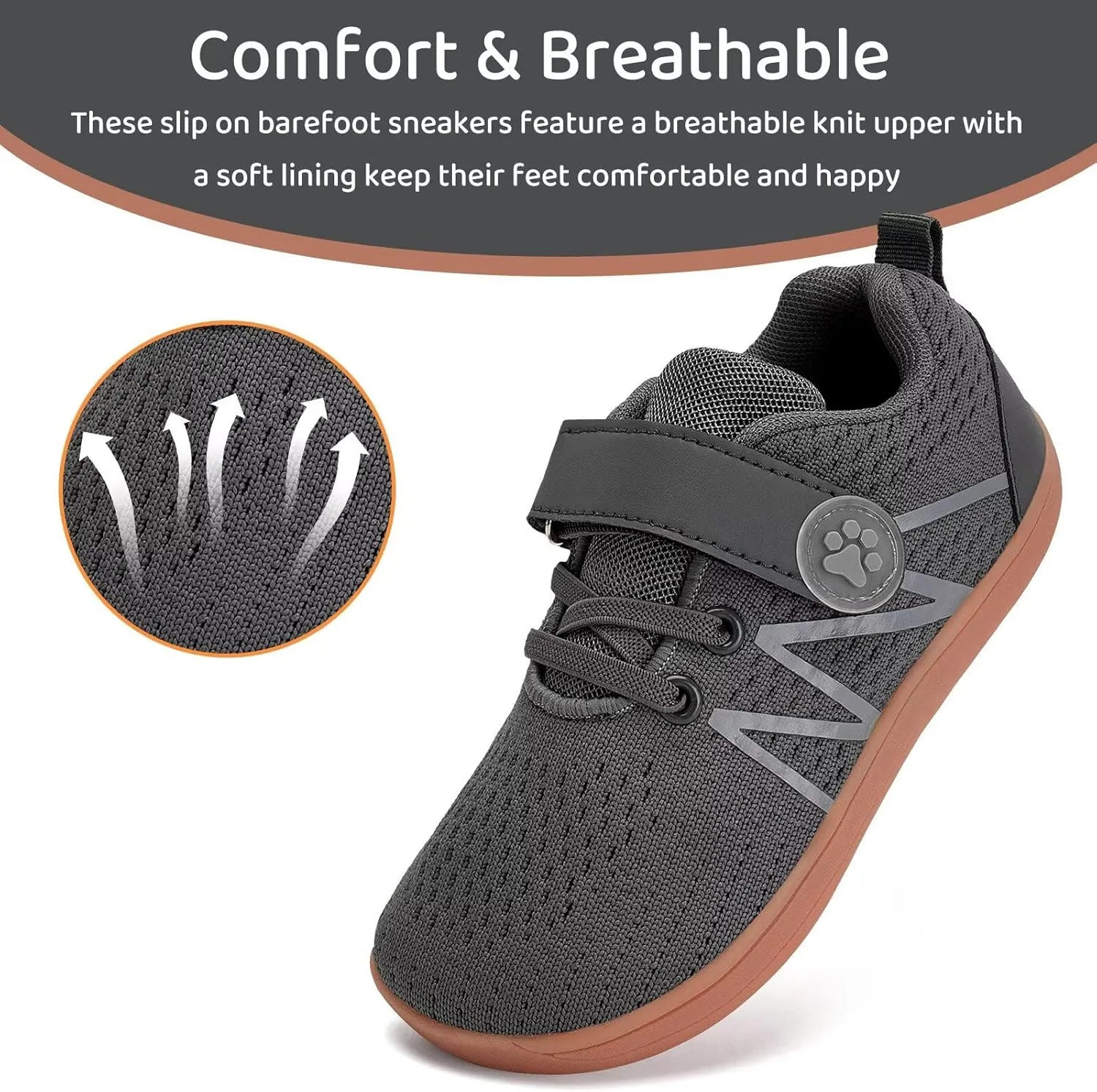 WateLves Toddler Shoes Little Kids Boys Girls Wide Barefoot Shoes Minimalist Walking Sneakers Breathable Lightweight Fit Naturally Zero Drop Sole