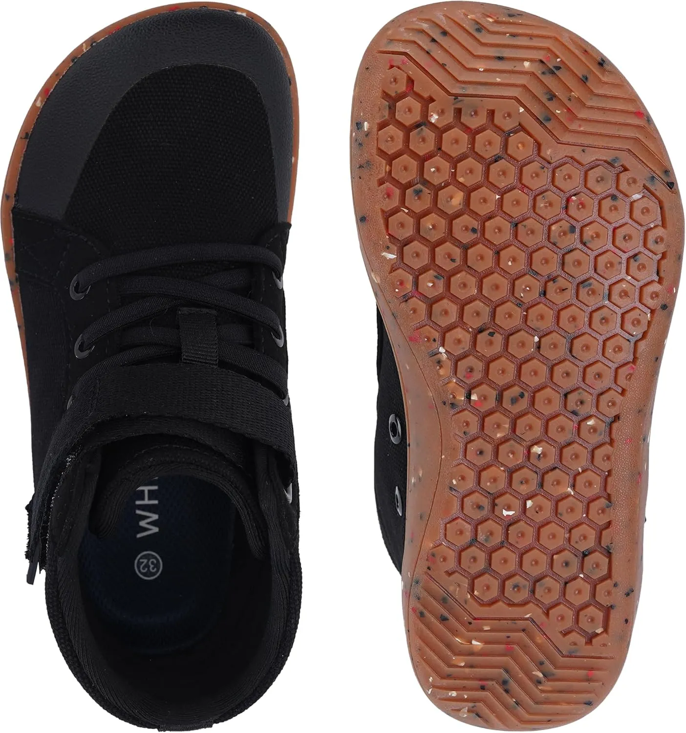 WHITIN Little/Big Kid Wide High Top Barefoot Shoes | Street-Style Minimalist Sneakers for Boys/Girls | Natural & Healthy Fit