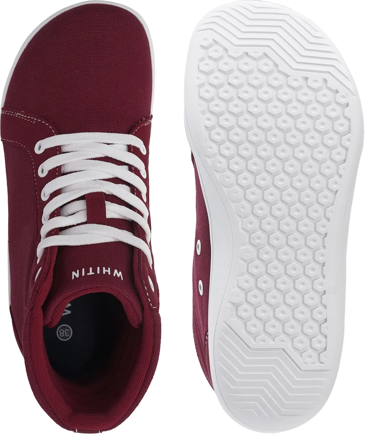 WHITIN Women's Wide High-Top Canvas Barefoot Sneakers | Minimalist Street-Ready Fit | Comfort-Forward Ankle Support