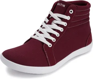 WHITIN Women's Wide High-Top Canvas Barefoot Sneakers | Minimalist Street-Ready Fit | Comfort-Forward Ankle Support