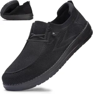 Wide Toe Box Shoes for Men Extra Wide Width Diabetic Shoes Men's Loafers & Slip-ons Arch Support Plantar Fasciitis Walking Loafers