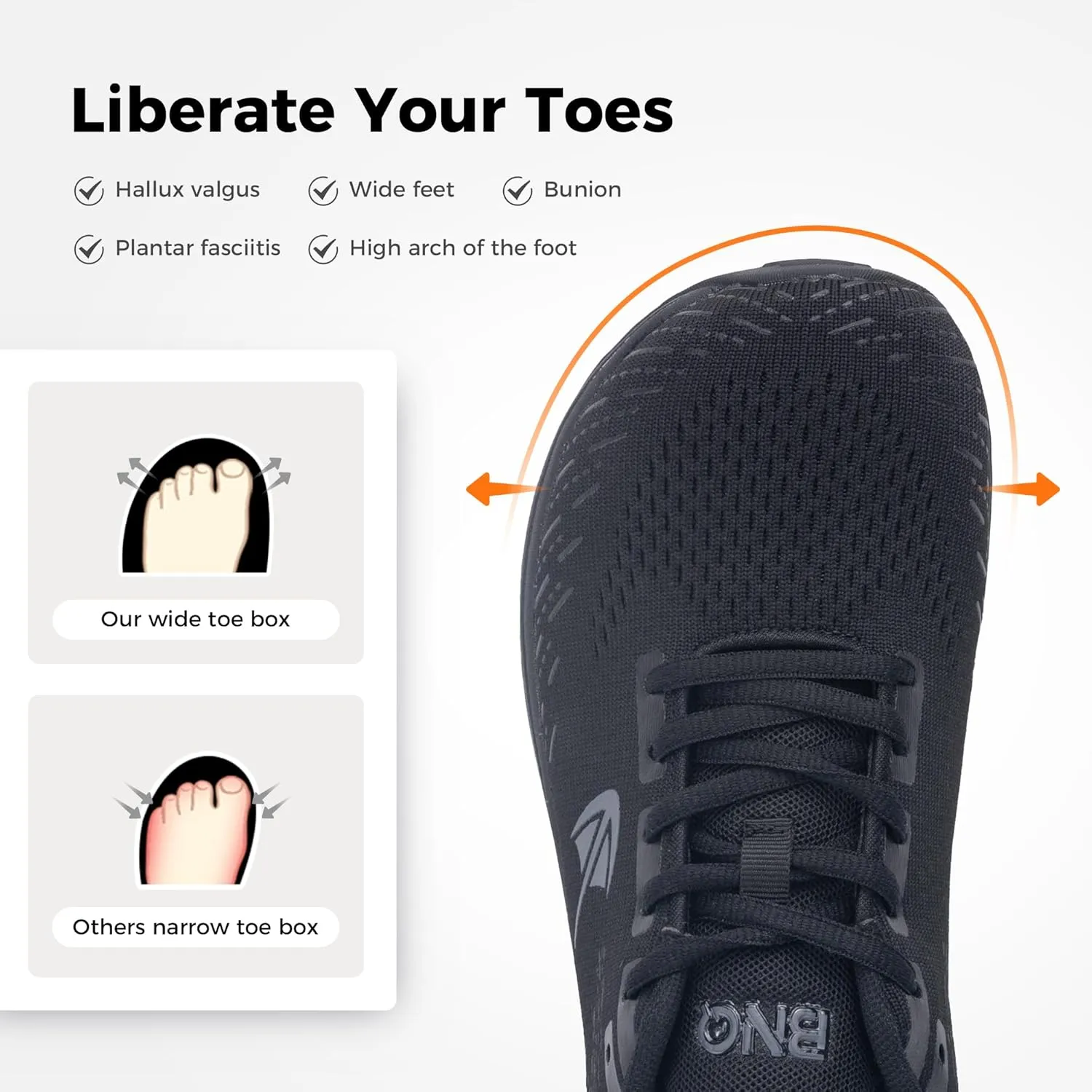 Wide Toe Box Shoes for Women Air Running Plantar Fasciitis Shoe Arch Support Walking Tennis Orthotic Breathable Extra Wide Width Athletic Sneakers US6-11