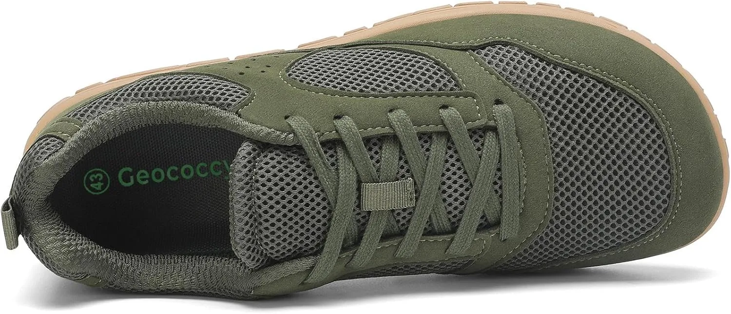Wide Toe Box Walking Shoes for Men, Zero Drop Road Running Shoes, Lightweight, Breathable, for Tennis, Gym