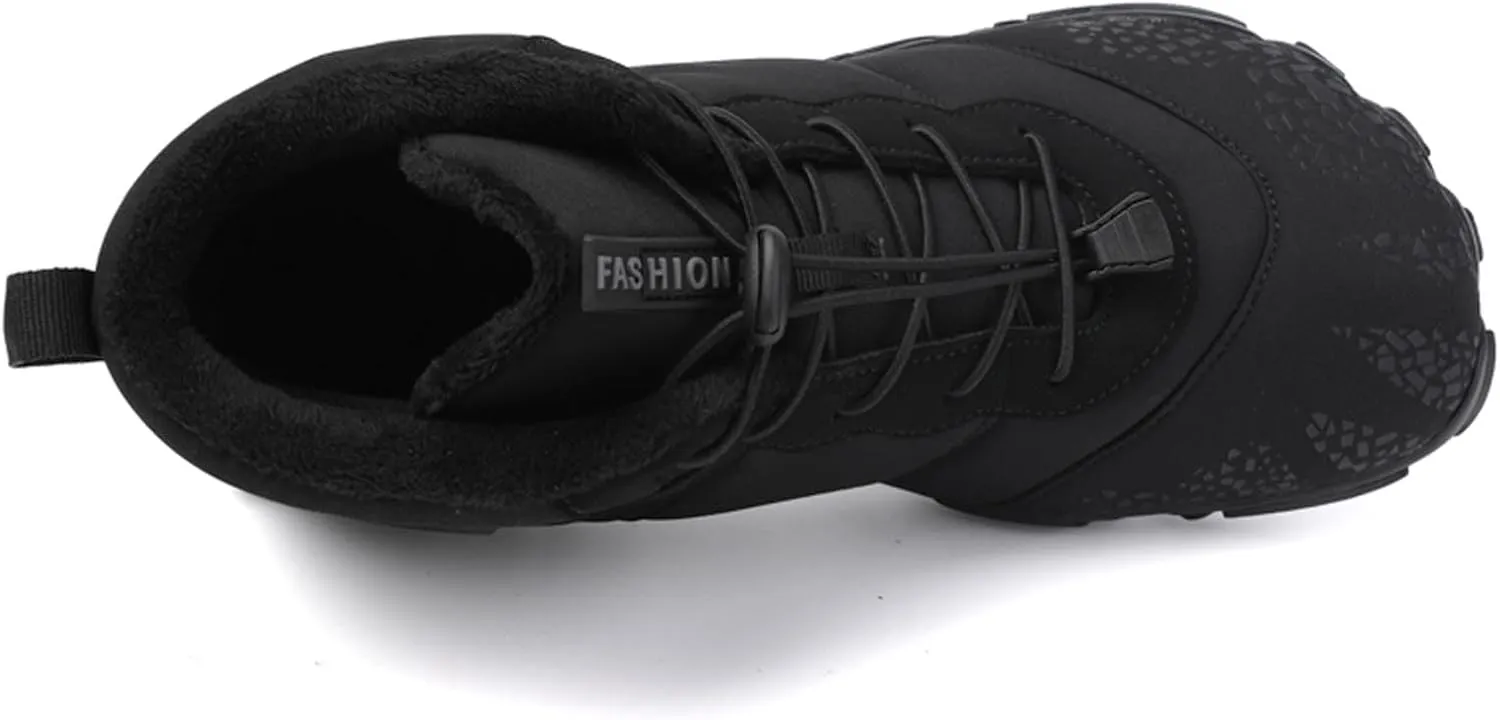 Winter Barefoot Shoes Mens Wide Toe Box Trail Runner Womens Minimalist Zero Drop Sole Walking Shoes Casual Hiking Cotton Boots Sneakers