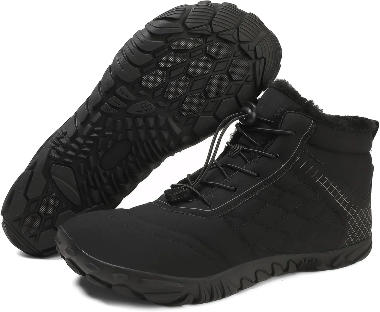 Winter Barefoot Shoes Snow Boots for Women & Men – Warm Fur Lined Hike Barefoot Footwear Lightweight Water-Resistant Ankle Boots