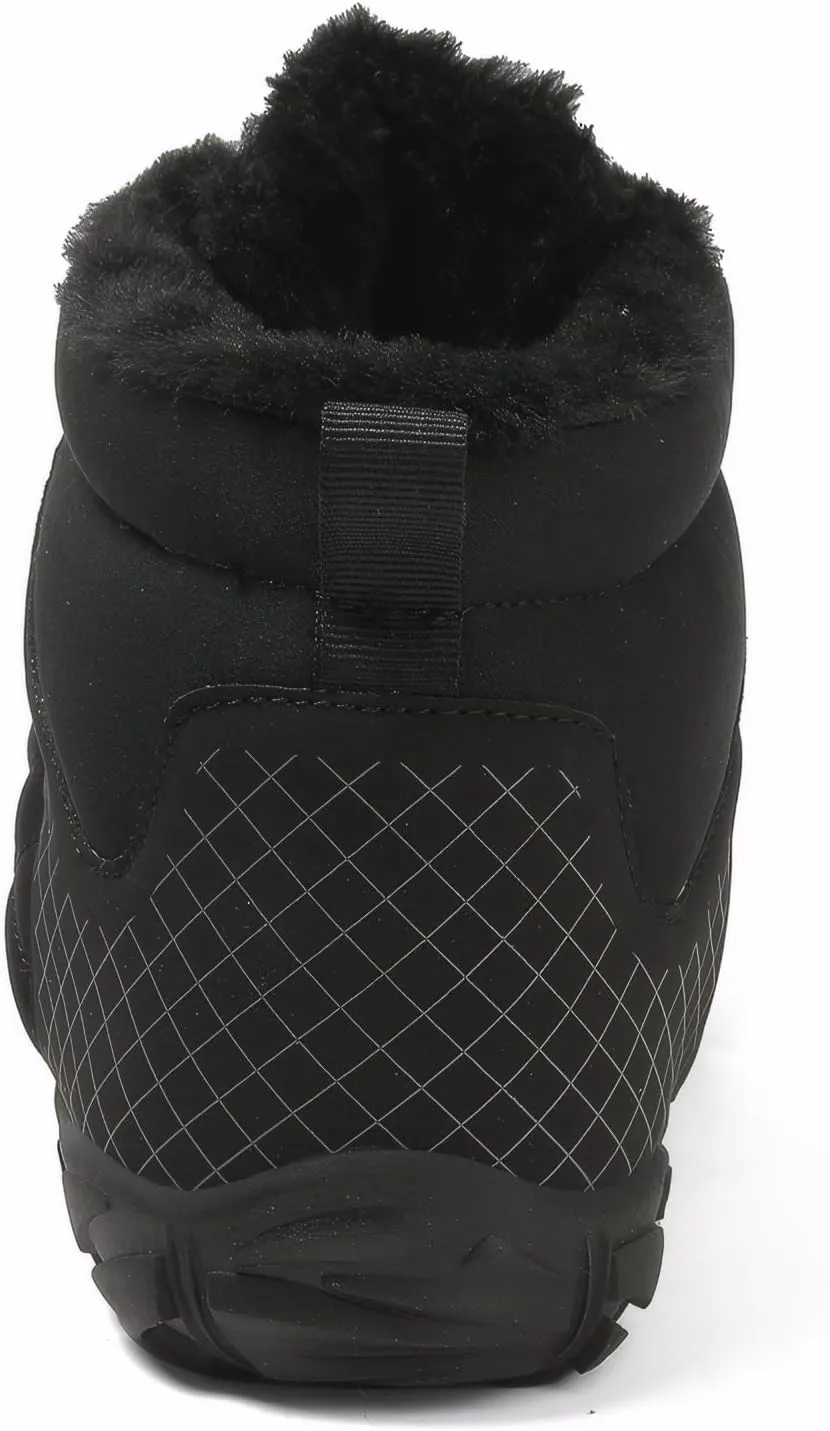 Winter Barefoot Shoes Snow Boots for Women & Men – Warm Fur Lined Hike Barefoot Footwear Lightweight Water-Resistant Ankle Boots